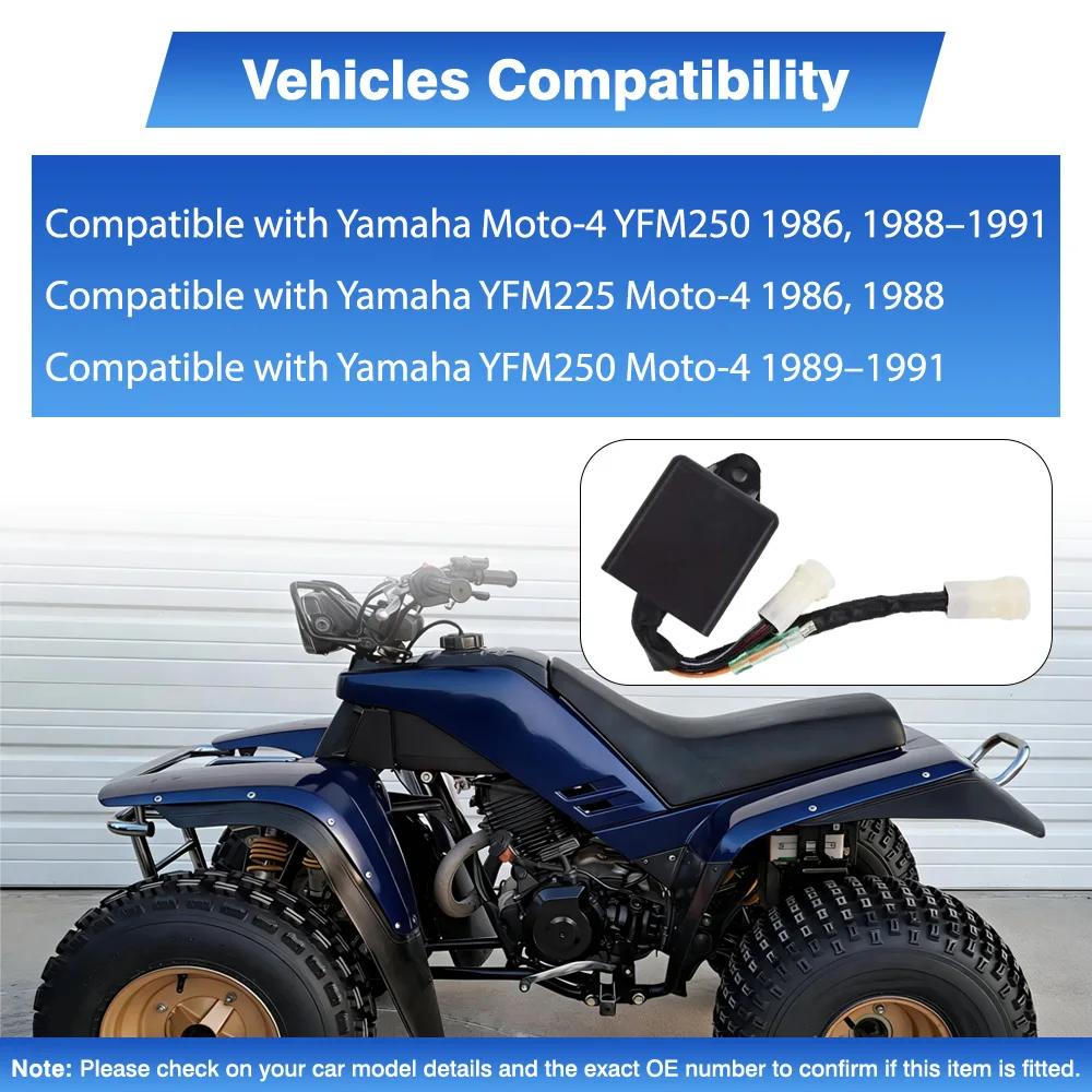 

Motorcycle CDI Box Ignition Unit For Yamaha Moto-4 YFM250 YFM225 YFM250 Moto-4 1988–1991 59V-85540-20-00 59V-85540-21-00