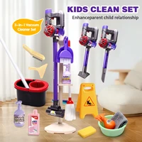 Kids Real Suction Cleaning Play Set with Storage Rack - 3-in-1 Electric Vacuum Cleaner & Pretend Cleaning Tools for Toddlers 3