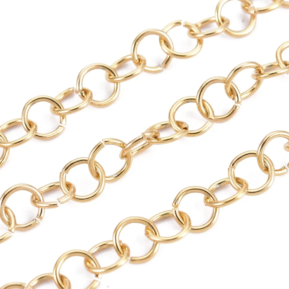 10m/Roll 304 Stainless Steel Rolo Chains Unwelded Belcher Chains for jewelry making DIY bracelet necklace accessories Supplies