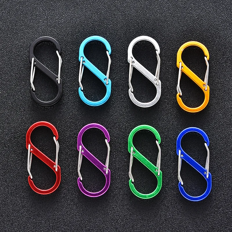 Spring Hook Aluminum Alloy Carabiner Spring Clasp Outdoor Backpack Camping Keychain Fishing Tools Lock Buckle Snap Clip Tools