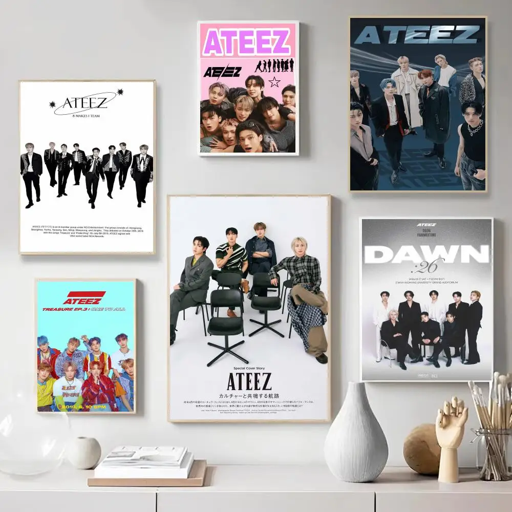 K-pop group A-ATEEZ Poster Wall Art Print Poster for Bedroom Living Room Home Decor Gift Artwork