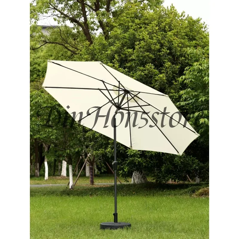 Durable Outdoor Parasol 2.7m with Base Courtyard Villa Leisure Outdoor Home Balcony Stall with Steering Central Column Umbrella