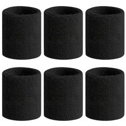 6pcs Sweat Absorption Sports Wristband, Moisture Wicking Wrist Guard For Tennis, Basketball, Running