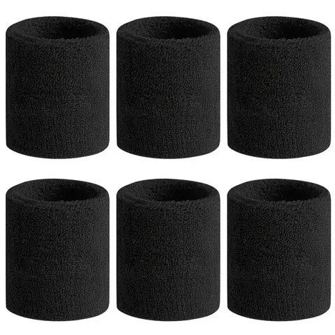 6pcs Sweat Absorption Sports Wristband, Moisture Wicking Wrist Guard For Tennis, Basketball, Running