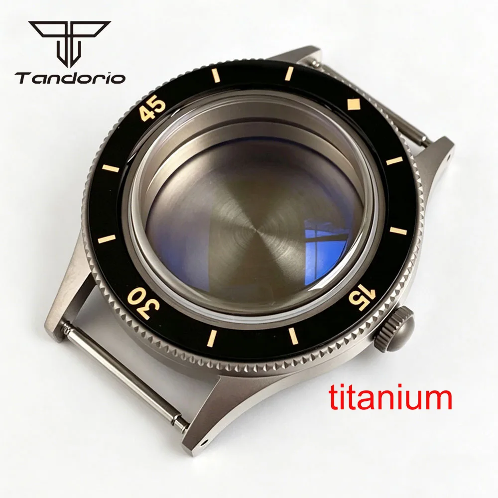 Titanium 50-Fathoms Style 40mm Watch Case Domed Sapphire Glass Anti-allergy Fit NH35 NH36 NH38 Miyota8215 DG2813 ETA2824 PT5000