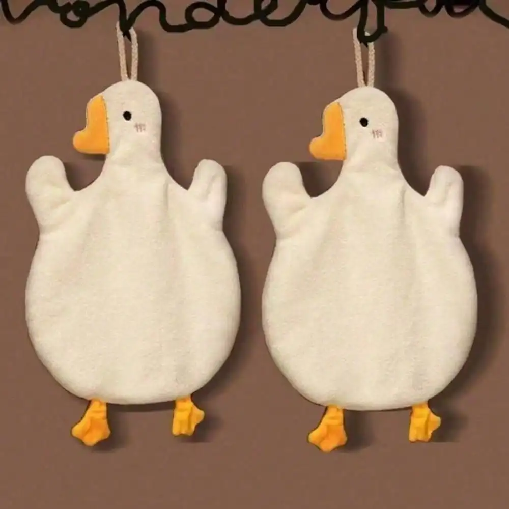 1pc Adornment Goose Towel - Gentle Coral Fleece, Brings A Touch Of Comfort To Your Home
