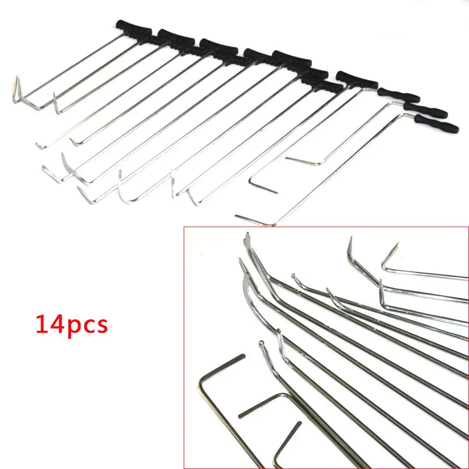 Auto Paintless Dent Repair Hook Top Rod Lever, Car Sheet Metal Hail Pit Interlayer Leveling Pry Tool