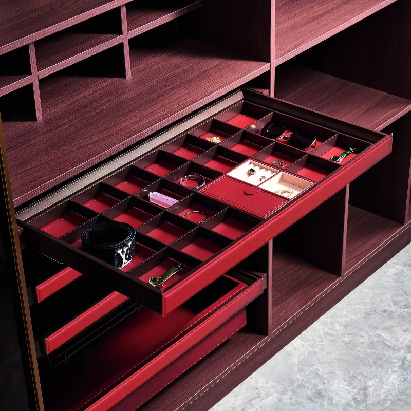 Commercial Leather Frame Clothing Storage Slide Pant Rack Jewelry Storage Leather Case Wardrobe Accessories