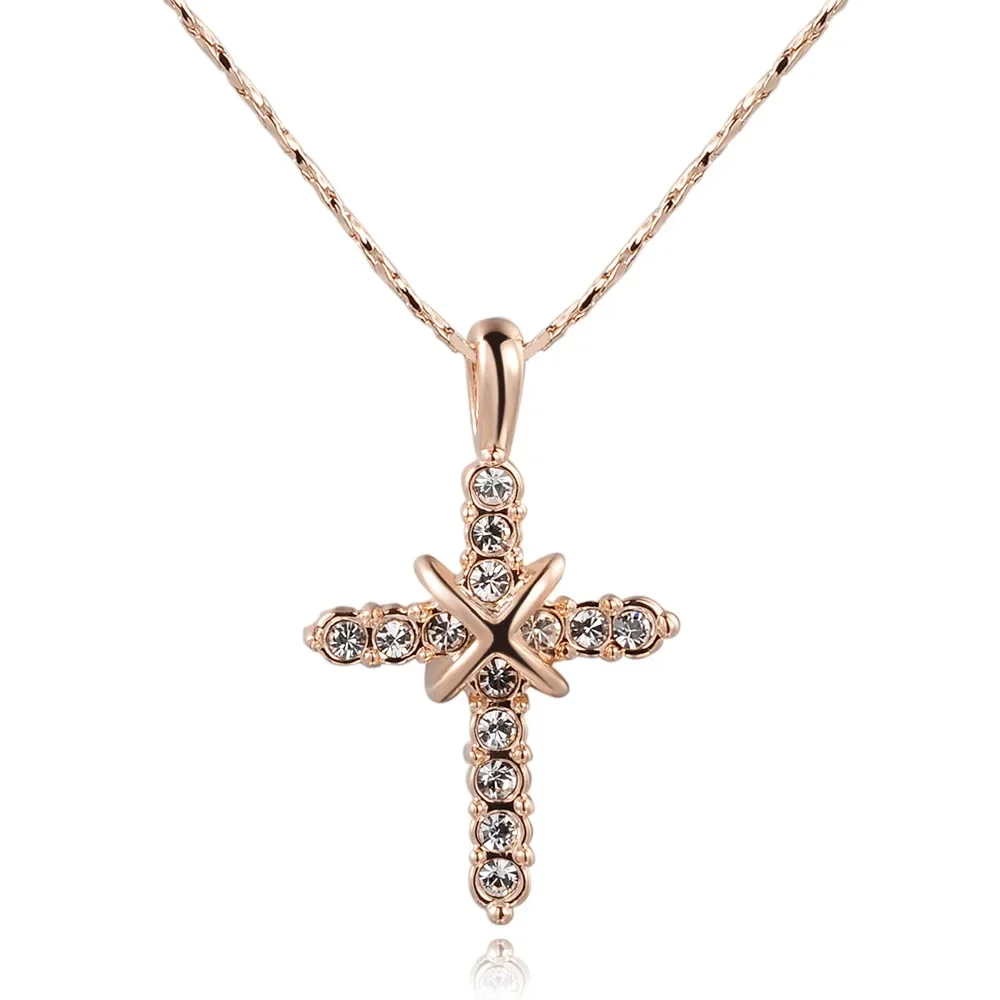 Iutopian Genuine Austrian Crystal Cross NECKLACE With Austrian Crystal Stellux #RG70231