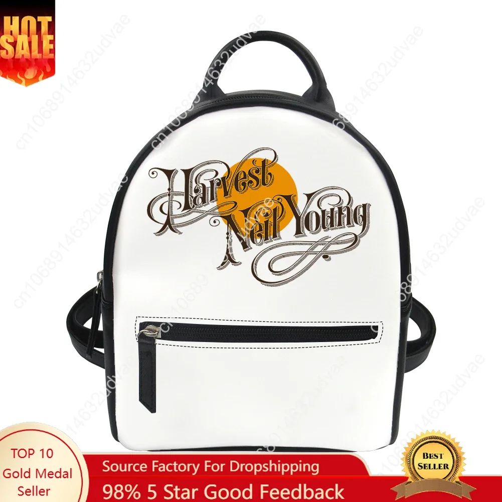 Neil Young Backpack Purse Women Schoolbags Personalized Double Shoulder Bag High Quality Daypack Leather Travel Bag Gift