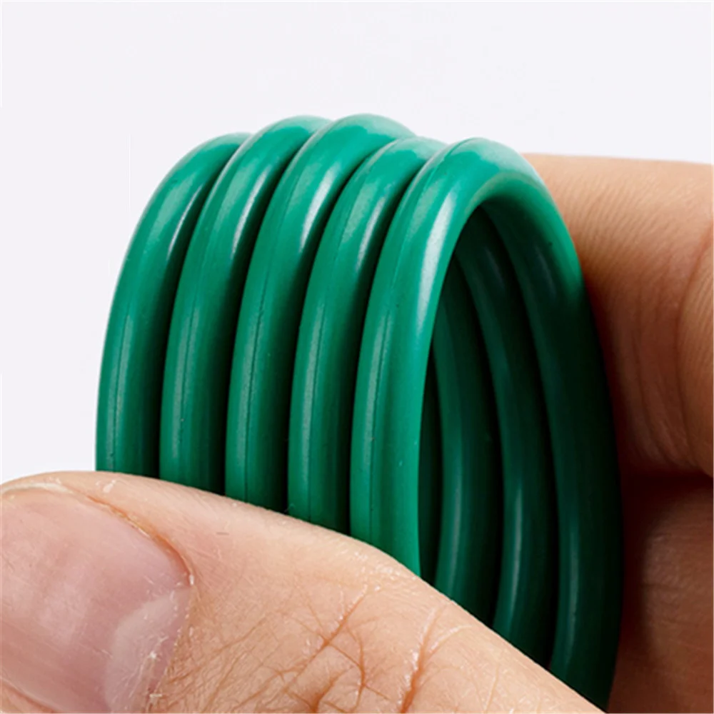 CS 2mm OD 5-11mm Green Black Brown O-Ring Oil Sealing Gasket FKM Fluorine Rubber O Ring Junta tórica de goma de flúor verde FKM