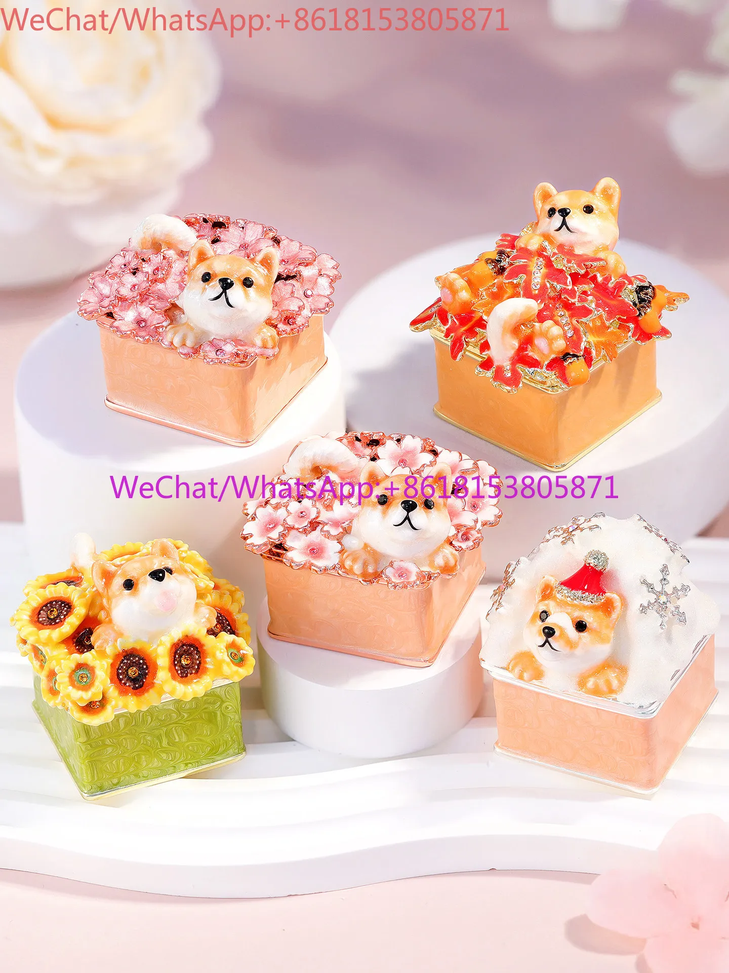 High-end enamel jewelry storage creative marriage proposal ring box birthday gift