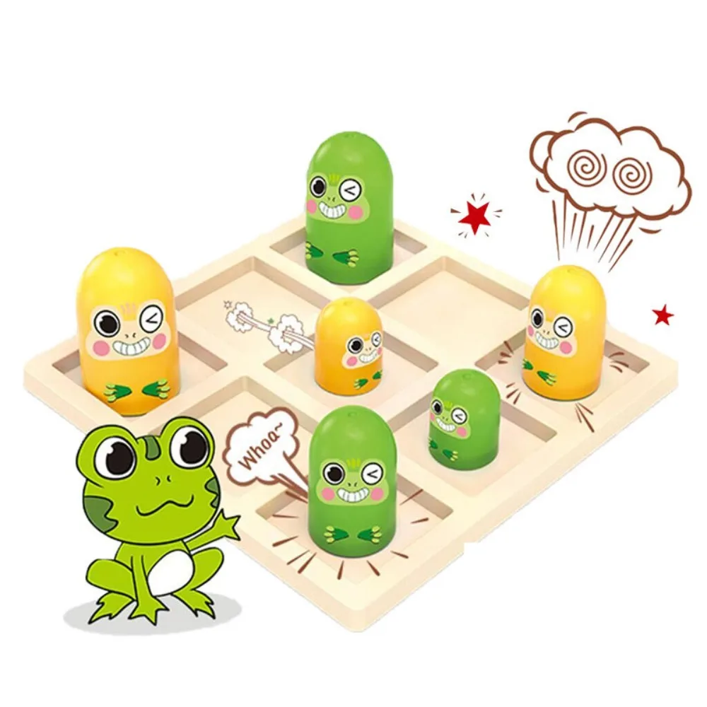 

2 Players Tic Tac Toe Board Game Parent-Child Interactive Big Eat Small Gobble Board Montessori Educational XO Chess Board