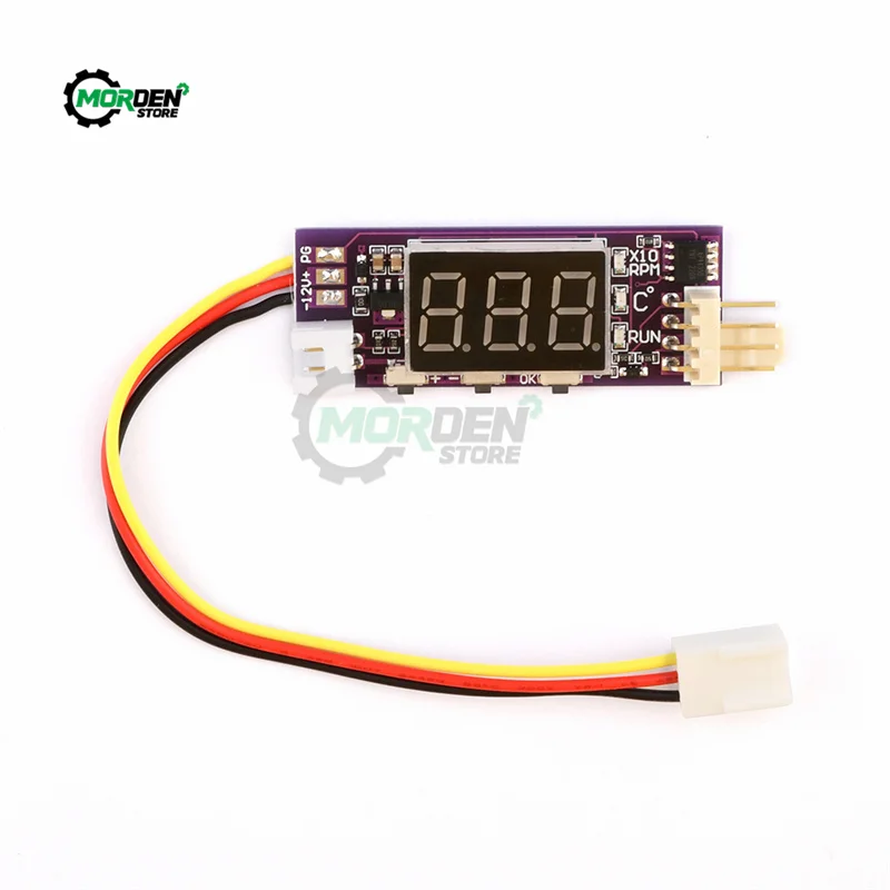 DC12V 4-Wire Min Temperature Controller Speed Governor Fan Speed Motor Controller Digital Display Module Power Supply