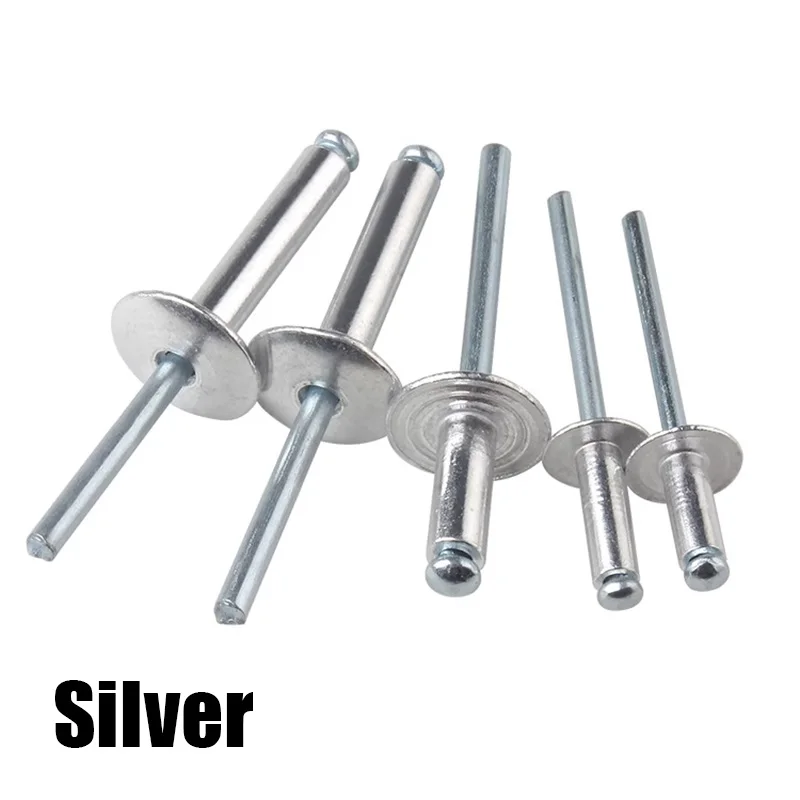 Rivetto pop cieco Rivetto in lega di alluminio 2.4mm 3mm 3.2mm 4mm 5mm Bullone con gambo in ferro Mandrino di scarico Rivetti pop in alluminio Elementi di fissaggio