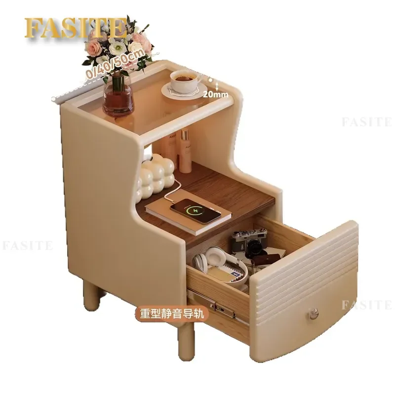 For Kids Cartoon Bedside Cabinet Solid Wood Creative Locker Childrens Nightstand Small Apartment Bedroom Furniture Storage