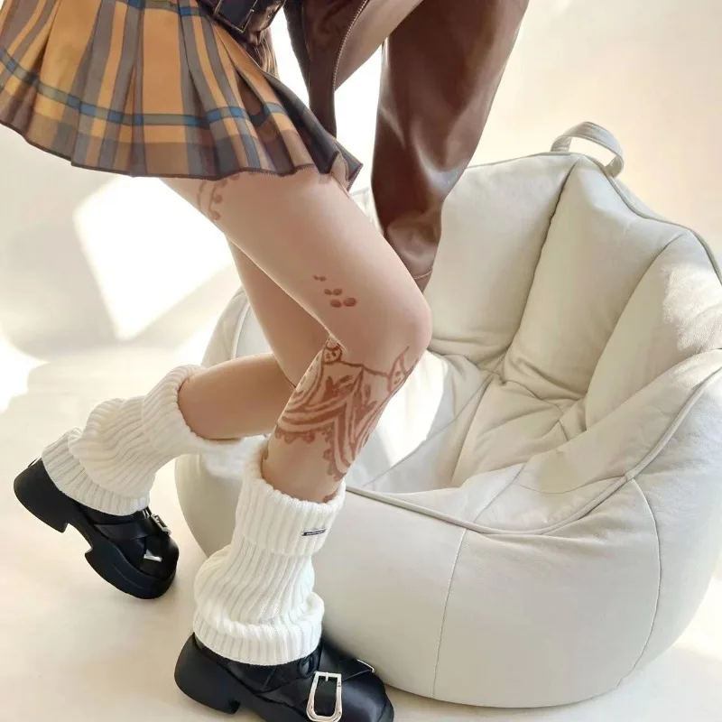

Leg Warmers Ankle Womens Winter Warm Stretch Knitted Slouch Thermal Ladies Thick Wool Cuffs Boot Socks Female Gaiter Y2k Lolita