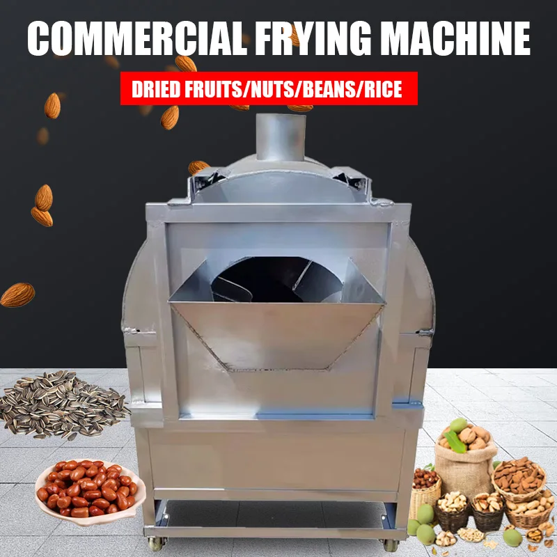 High Efficiency Small-scale Commercial Stir Fried Walnuts Chestnuts peanuts and Corn   Roasting Machine for Sale