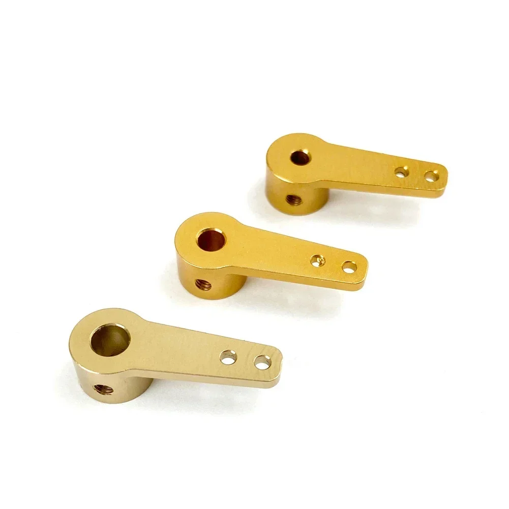 Arado de brazo de acero único, brazo de aleación de aluminio de 3,1/4,1/5,1 MM para barco y coche teledirigido, piezas doradas, tornillo de timón, 1