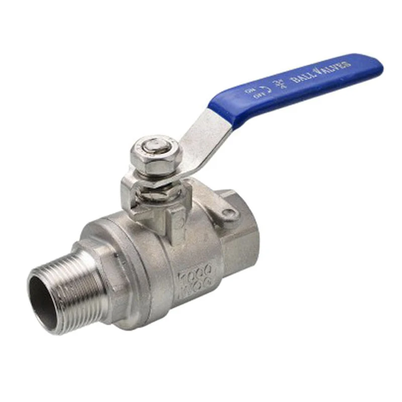 304 Stainless Steel Two Piece Ball Valve Male To Female Thread Two-way Inner To Outer Wire Manual Ball Valves Water Pipe Fitting