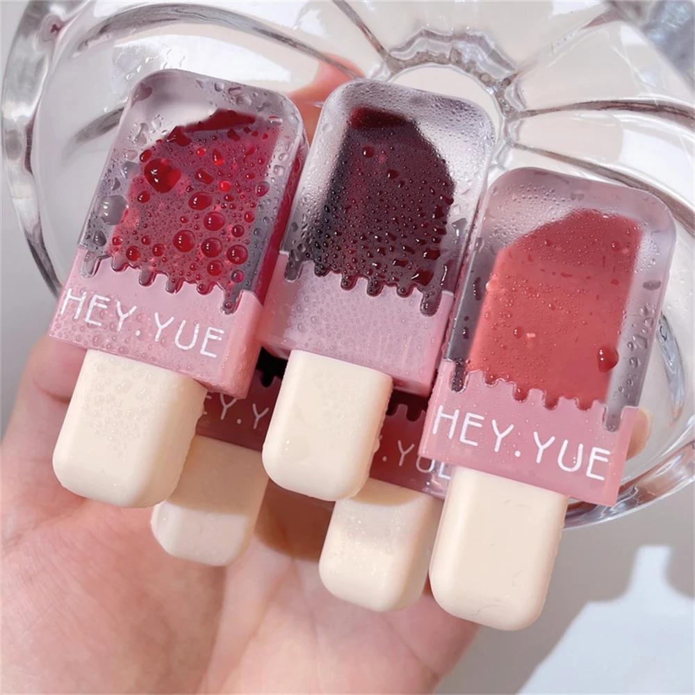 Red Lip Tint Velvet Matte Liquid Lipstick Cosmetics Lip Mud Ice Cream 6 Color Popsicle Lip Gloss Female Makeup Lip Glaze Cute