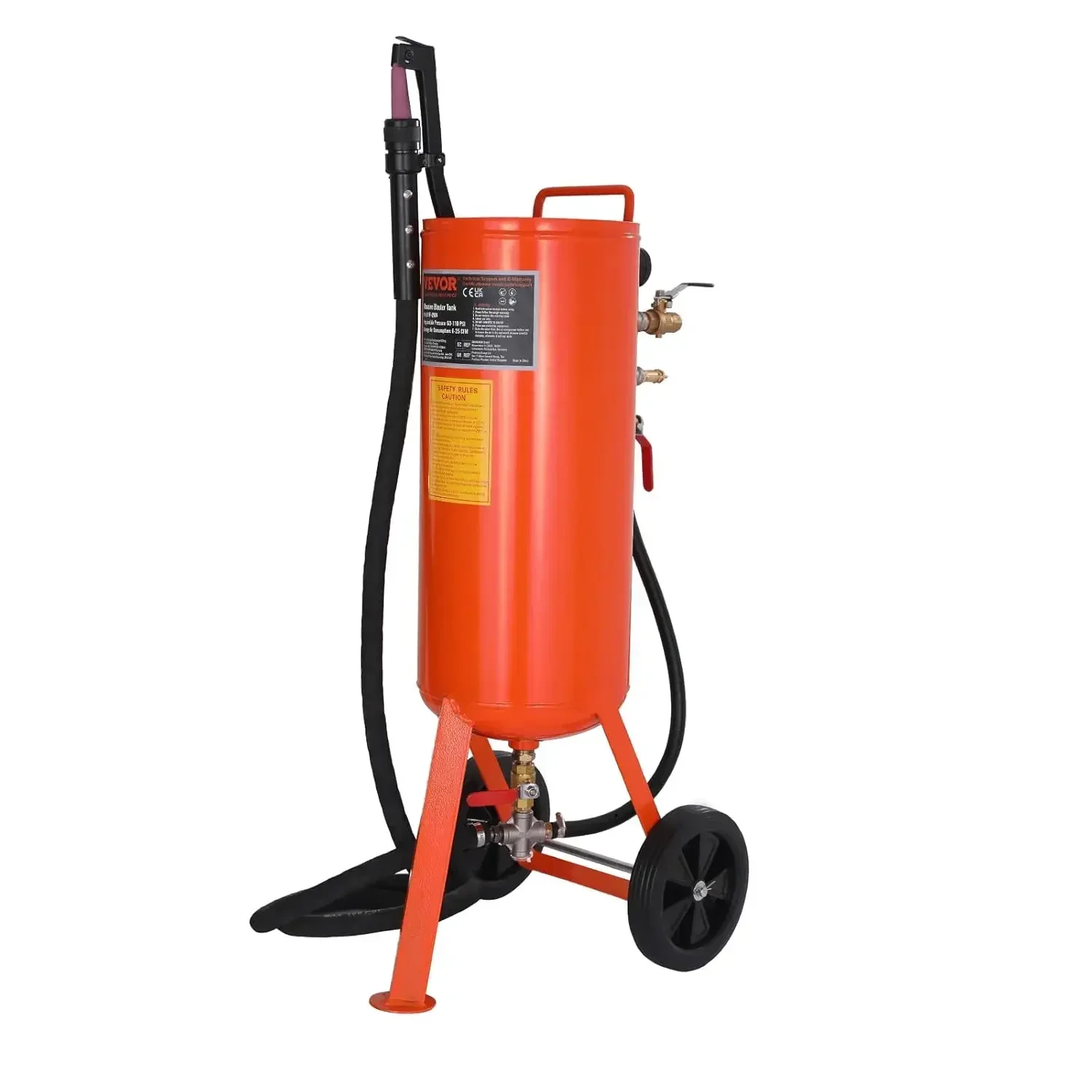 

Bestseller10 Gallon Heavy-Duty Sand Blaster, 60-110 PSI High Pressure Sandblaster, Portable Abrasive Blasting Tank