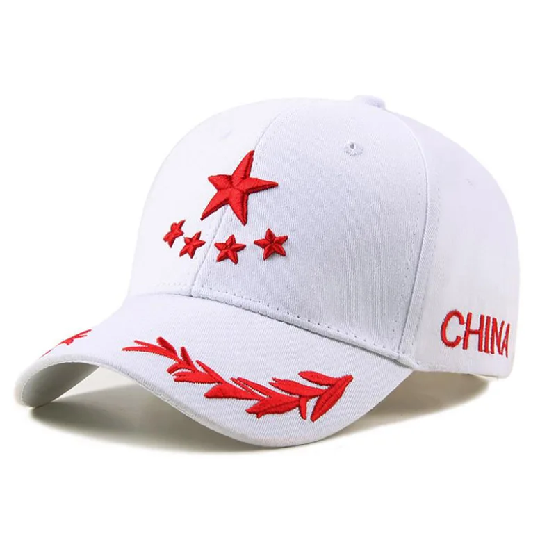 Doitbest Baseball Cap Sun Hats for Women Men Pentagram flag Embroidered CHINA Outdoor Couples lady Caps Snapback