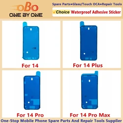 iPhone 14 PRO MAX PLUS 용 방수 접착 스티커 전면 하우징 프레임 테이프 스트립 스크린 프리 컷 씰 접착제 교체