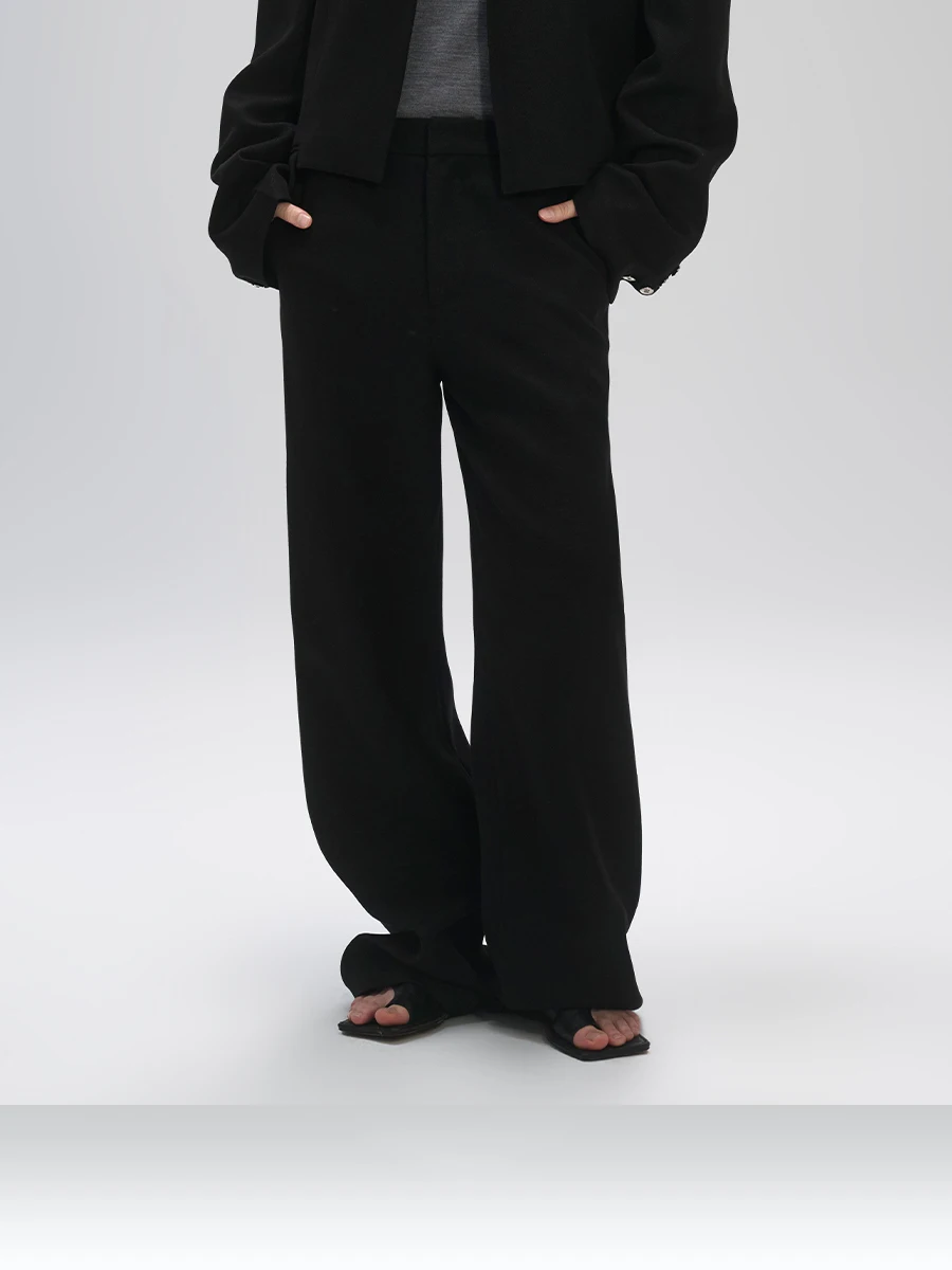 

Mauroicardi Spring Autumn Long Flowy Baggy Black Wide Leg Pants for Mens Low Waist Loose Casual Chic Soft Trousers Clothes 2025