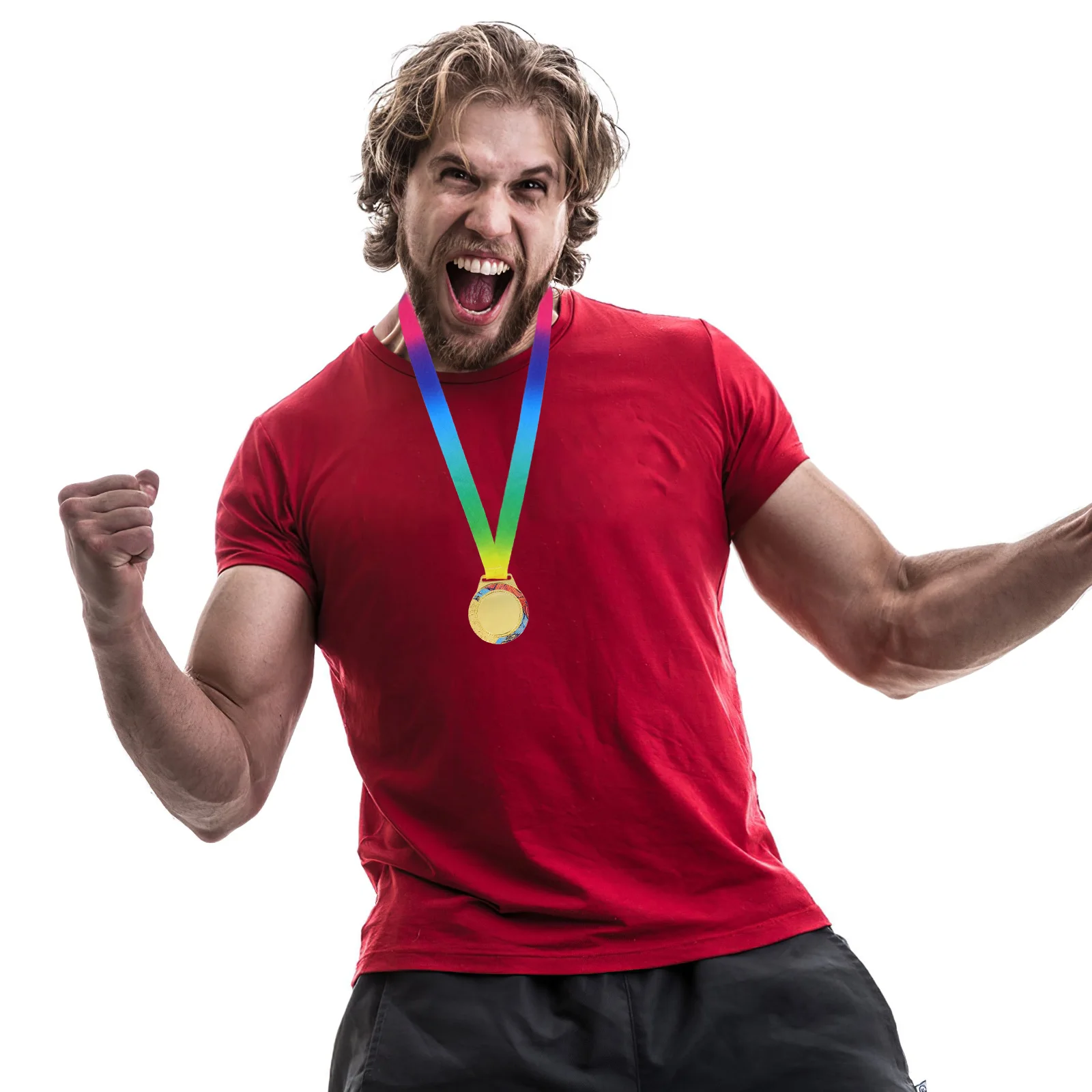 2Pcs Gold Sports Medals Zinc Alloy Winner Award Medals for Basketball Soccer Marathon Tournament School Events with Ribbon