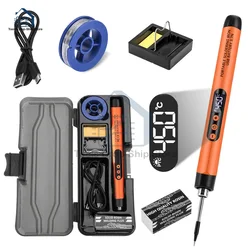 Multifunctional USB Digital Electric Soldering Iron Set Kit Intelligent 300-450℃ Temperature Adjustable Solder Welding Iron Tool