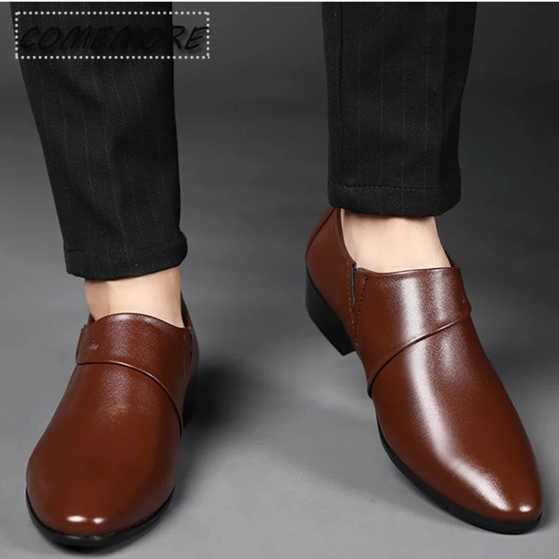 Leather Shoes Man Luxury Formal Dress Plus Size Party Wedding Office Work Slip Business Men Casual Oxfords Loafers Spring Autumn