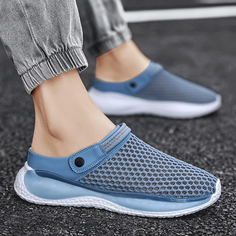 Hot sale hollowed out summer breathable men\'s net cloth outdoor river tracing shoes quick-drying shoes large size hiking shoes