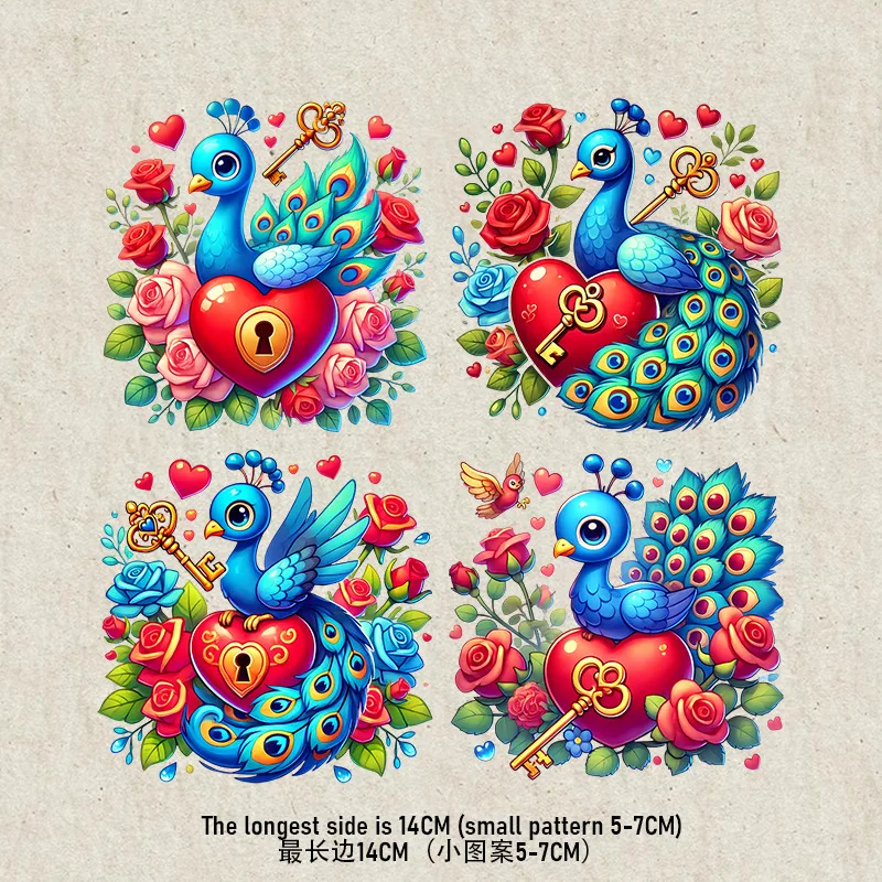 Stella marina del fumetto pavone arco adesivo per trasferimento in ferro fai da te livello A lavabile pressa di calore accessori stampati toppa per abbigliamento per bambini