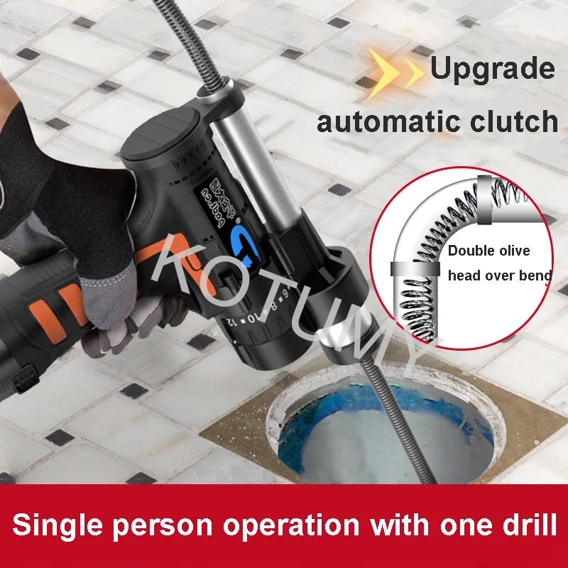 Professional Electric Sewer Pipe Dredging Machine Sewer Dredger Kitchen Floor Drain Toilet Pipe Blockage Tools