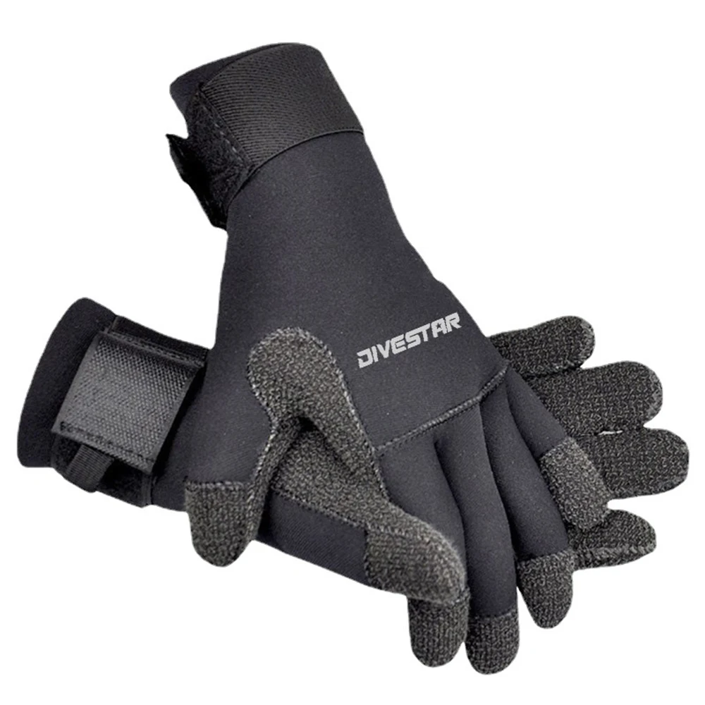 

New 5MM Kevlar Diving Gloves For Underwater Hunting CR Non-Slip Wear-Resistant Equipment Adjustable Black Stab-Resistant Gloves