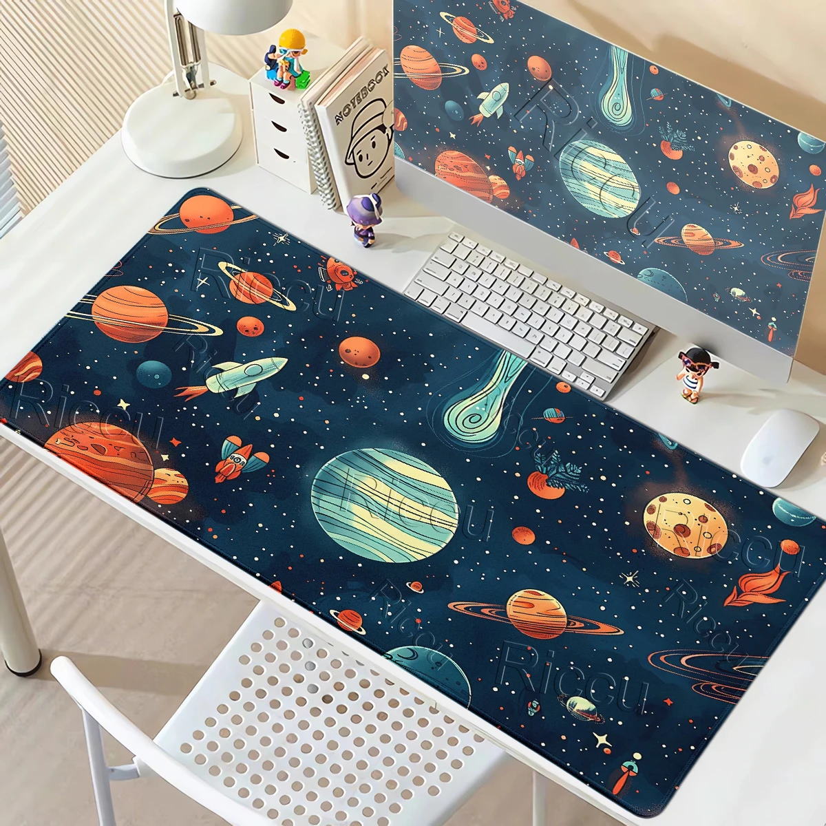 Solar System Planets Style Mouse Pads Large Computer XXL Desk Pad Keyboard Carpet Gamer Soft Office Aesthetics Locking Edge Mats