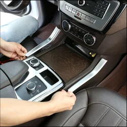 Stainless steel car center console water cup holder cover interior decoration for Mercedes BenzGLE W166 ML GL GLS X166 2013-2019