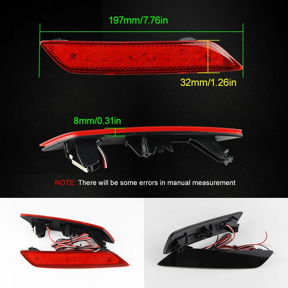 

2PCS For 2013-2015 9th Gen Honda Civic 4D Sedan LED Rear Bumper Reflector Light Brake Tail Lamp Car accessories 33505-TR0-A51