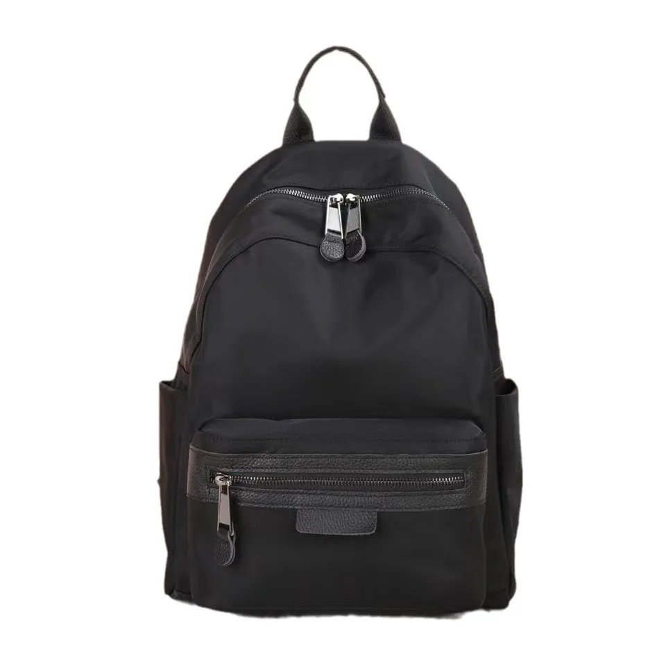 Lightweight Patchwork Women Travel Backpack Waterproof Black Casual Daily Bagpack Multi-pocket School Shoulder Bag