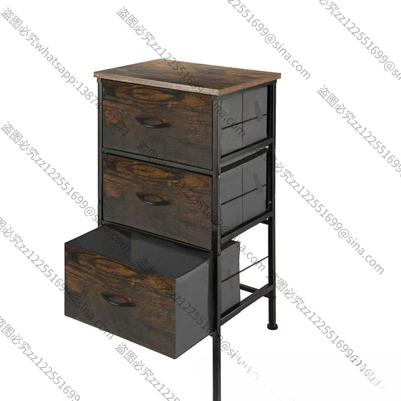 

Suitable for Bedroom Simple Bedside Table, Multi-functional Storage Locker, Hanger, Multi-pumping Fabric Storage Cabinet
