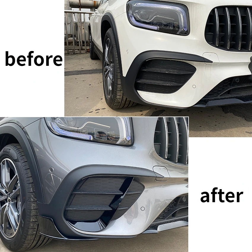 Front Bumper Canards Spoiler Lip Side Splitters for Mercedes GLB X247 Class GLB200 GLB220 GLB250 GLB35 AMG 2019-2022 Body Kits