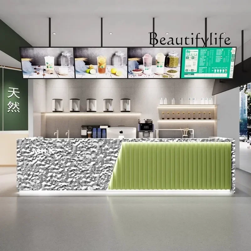 BJ Shop Beauty Salon Restaurant Reception Table Simple Modern Milk Tea Shop Cashier Counter Barber
