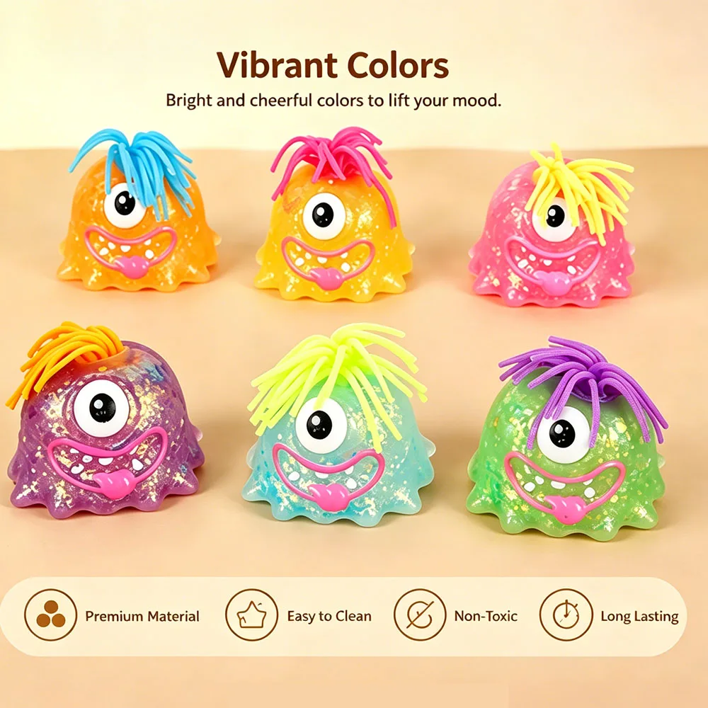Kawaii Maltose Monster Squishy Silicone Squeeze Anxiety Vent Aesthetic Room Desk Decor Ornament Surprise Party Favor Prop view 3