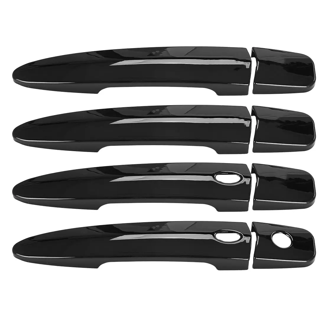 Exterior Side Door Handle Cover Cap Molding Trim with 1 Keyhole & 2 Smart Hole Gloss Black Fit For Nissan Maxima Sedan 2009-2014