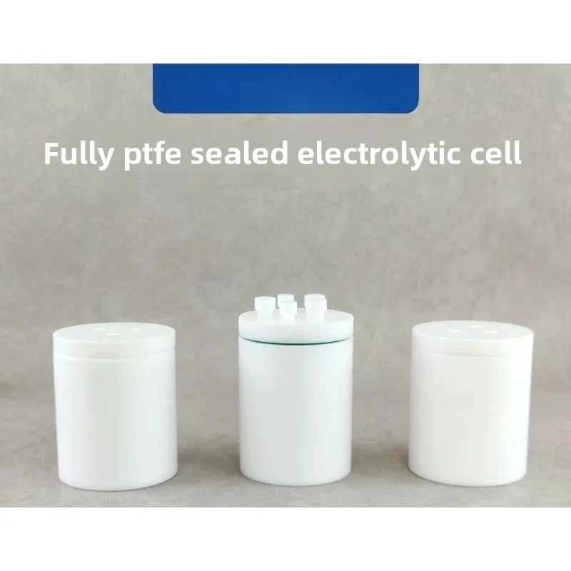 5‑Port Sealed PTFE Electrochemical Cell, Corrosion‑Resistant 3‑Electrode Test Vessel