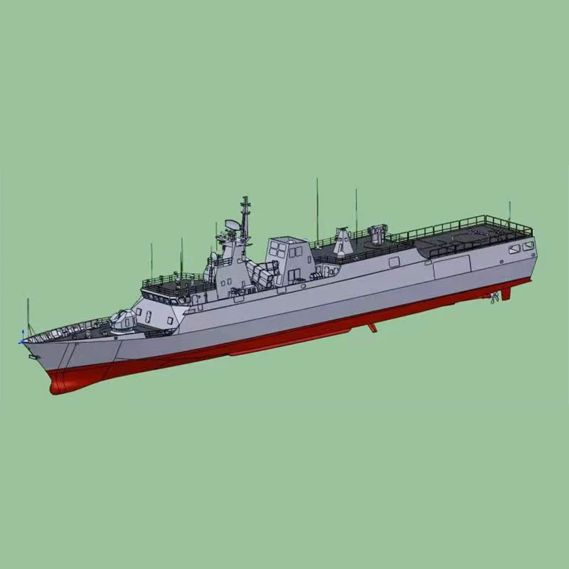 RC Ship Frigate Ship Model Electric Kit Assembled Warship Model 100 Scale 056 Brushed Motor Assembly Kit