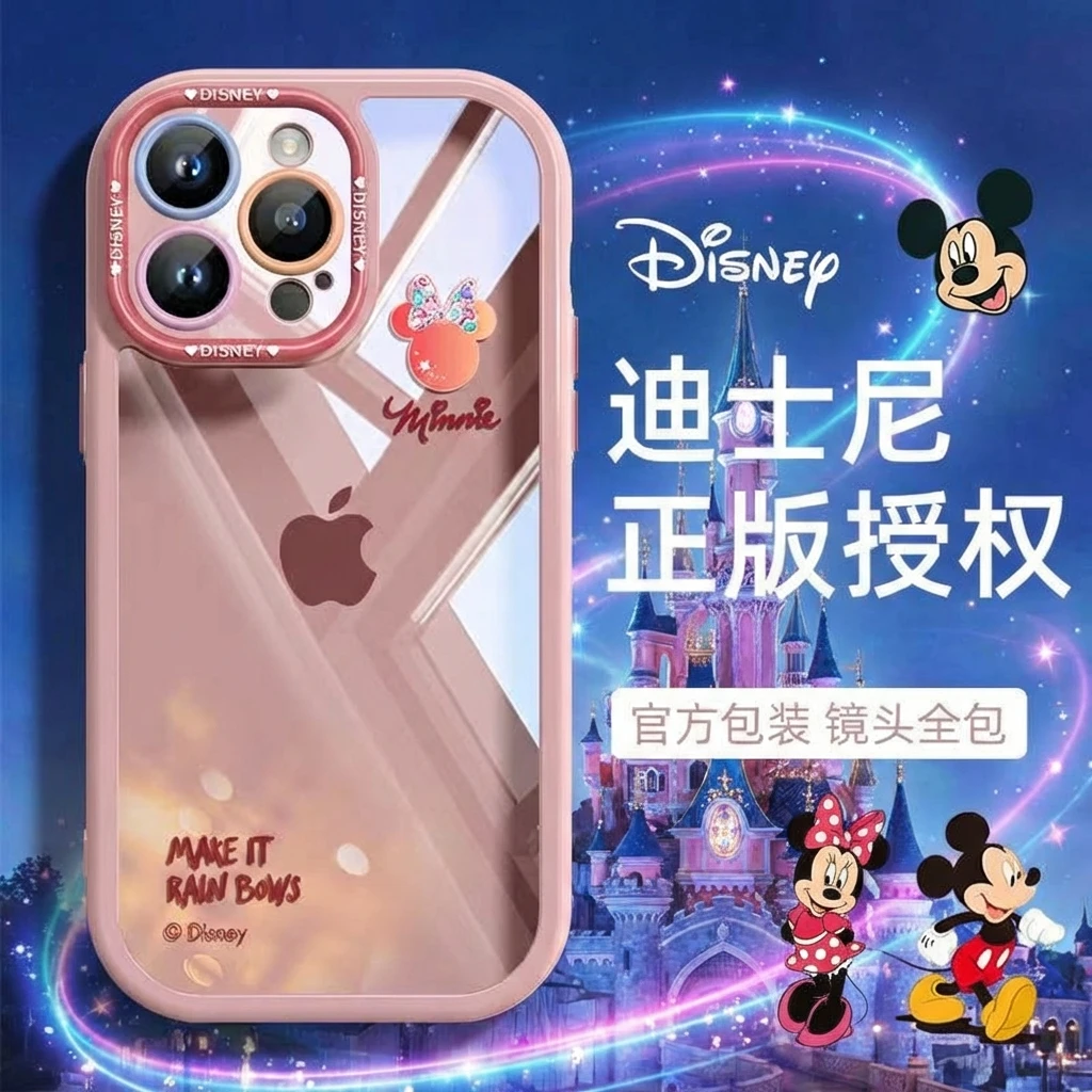 

Чехол для iPhone 15 Pro Max с градиентным дизайном Минни, мультяшный, для 14 Plus, 13 Pro, в кремовом стиле, милый дизайн, защитный