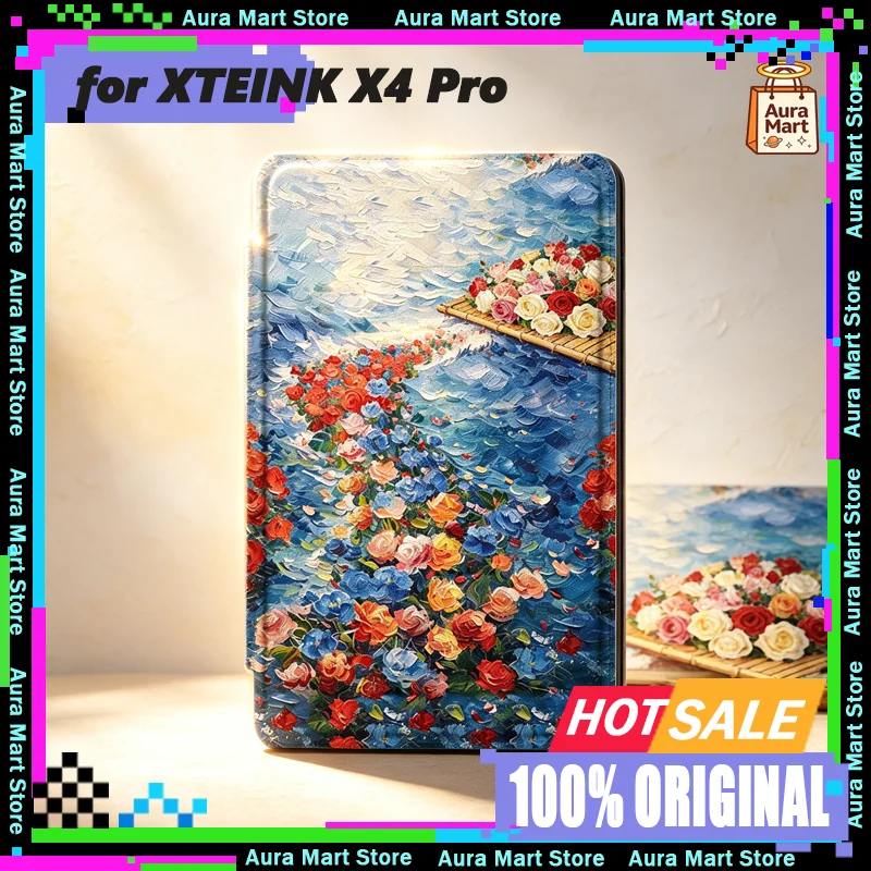 Oil Painting Case For XTEINK X4 Pro X3 E-Reader Protective Cover Magnetic Slim Lightweight Shockproof Clear Back Shell Art Style