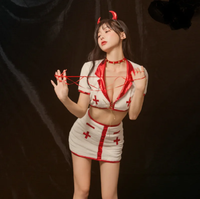 

Sexy underwear Halloween demon uniform temptation role play nurse suit game suit sexy Hip Wrap